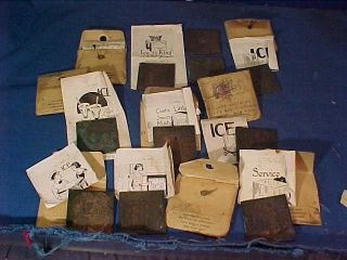 10 Orig 1930s Ice Business Copper Advertising Print Blocks W Orig Package