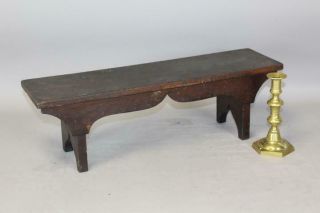 A Great 19th C Wooden Foot Stool Boot Jack Ends Brown Stain & Varnish