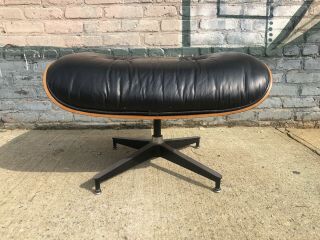 Vintage Signed Herman Miller Eames Rosewood Leather Lounge Chair Ottoman 671