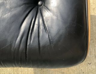 Vintage Signed Herman Miller Eames Rosewood Leather Lounge Chair Ottoman 671 7