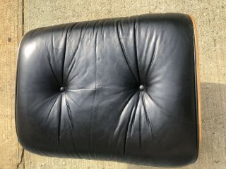 Vintage Signed Herman Miller Eames Rosewood Leather Lounge Chair Ottoman 671 9