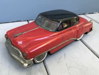 VIntage HUGE 14 Inch 1950s Japan Nomura Tin Friction Toy Cadillac Tin Car 2