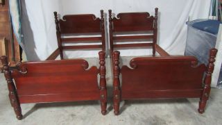 Pair Cherry Twin Vintage Poster Beds