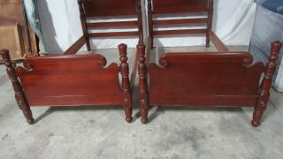 Pair Cherry Twin Vintage Poster Beds 3