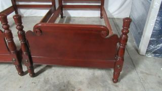 Pair Cherry Twin Vintage Poster Beds 4
