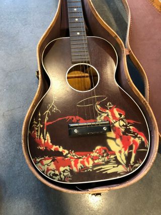1959 Silveryone Sears Roebuck Wish List Cowboy Western Acoustic Guitar 2