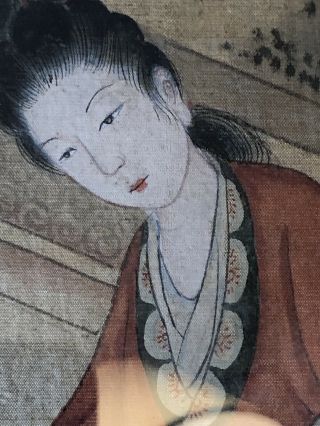 Antique Chinese Watercolor Painting On Silk 10