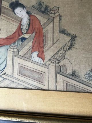 Antique Chinese Watercolor Painting On Silk 5