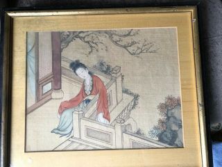 Antique Chinese Watercolor Painting On Silk 7