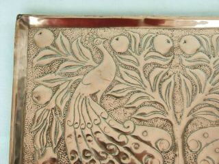 A Arts & Crafts Copper Peacock Tray - Fivemiletown - John Williams 5