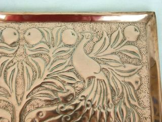 A Arts & Crafts Copper Peacock Tray - Fivemiletown - John Williams 6