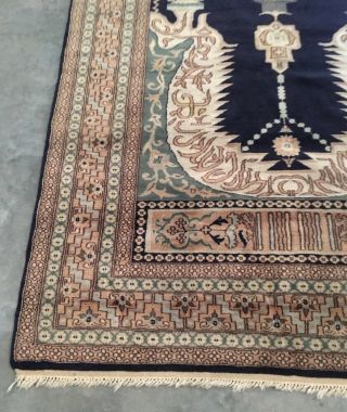 VINTAGE HAND KNOTTED WOOL PRAYER RUG 4 ' - 2 