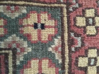 VINTAGE HAND KNOTTED WOOL PRAYER RUG 4 ' - 2 