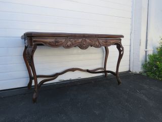 French Carved Convertible Library Console Table Dining Table 8595