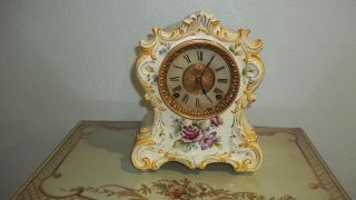 Fully & Properly Restored Ansonia Porcelain Case Clock Tuscola Model