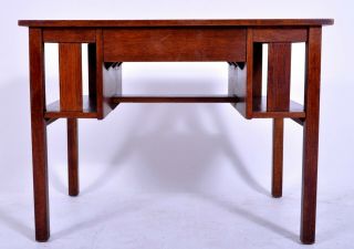 Antique L & J.  G.  Stickley Handcraft Mission oak Arts & Crafts desk library table 3