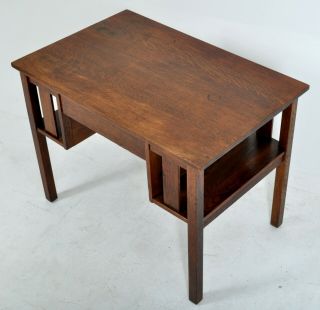 Antique L & J.  G.  Stickley Handcraft Mission oak Arts & Crafts desk library table 5