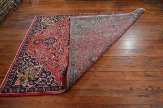 Vintage Classic Persian Floral Design Rug,  6 ' x9 ',  Red/Blue,  All wool pile 11