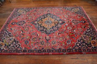 Vintage Classic Persian Floral Design Rug,  6 ' x9 ',  Red/Blue,  All wool pile 3