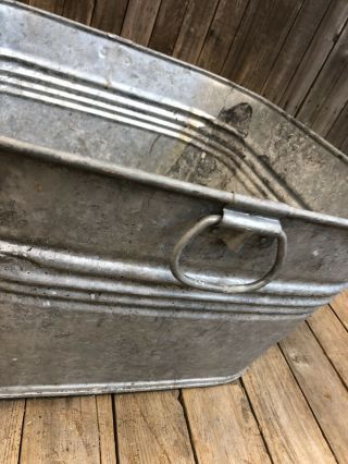 Vintage Wash Tub square basin metal galvanized rustic planter cooler garden loft 8