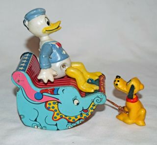 Walt Disney ' s Rocking Chair Donald Duck Tin & Celluloid - 3