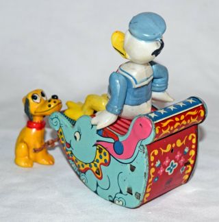 Walt Disney ' s Rocking Chair Donald Duck Tin & Celluloid - 4