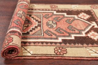Vintage Geometric Tribal Oushak Turkish Oriental Area Rug Hand - Knotted Wool 2x3