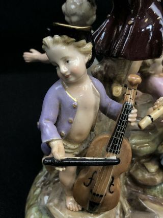 Antique19th Century Meissen Porcelain Figurine Group Of Children Musicians.  N.  R 12