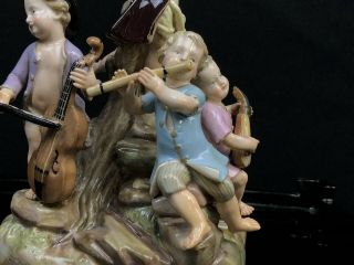 Antique19th Century Meissen Porcelain Figurine Group Of Children Musicians.  N.  R 6