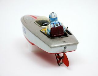 Vintage Marusan Japan S - 35 Shark 35 Battery Operated Motorized Tin Speed Boat 6