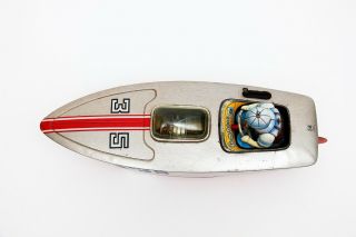 Vintage Marusan Japan S - 35 Shark 35 Battery Operated Motorized Tin Speed Boat 7