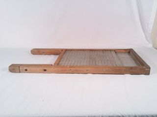 VINTAGE MAGIC CIRCLE HAND - E - WASHBOARD 12.  5 X 26 INCHES ANTIQUE WASHBOARD 11