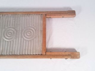 VINTAGE MAGIC CIRCLE HAND - E - WASHBOARD 12.  5 X 26 INCHES ANTIQUE WASHBOARD 3