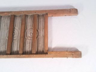 VINTAGE MAGIC CIRCLE HAND - E - WASHBOARD 12.  5 X 26 INCHES ANTIQUE WASHBOARD 6