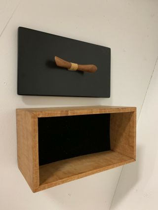 Modernist Asian Live Edge Wood Desk Box w/ Wain Craftsman Randy Cook MCM 8