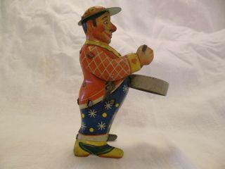 Tin Wind Up Drumming Clown Made In Germany 3