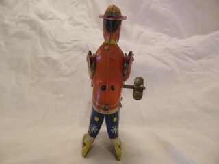 Tin Wind Up Drumming Clown Made In Germany 4