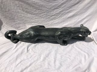 Vintage Mid Century Modern Jewel Eyed Sculpture Figurine Black Panther 5