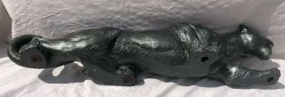 Vintage Mid Century Modern Jewel Eyed Sculpture Figurine Black Panther 9