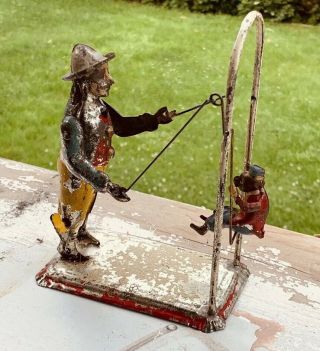 Gunthermann,  Swinging Monkey And Trainer 1900 ' s Germany,  Very Well,  Rare 4