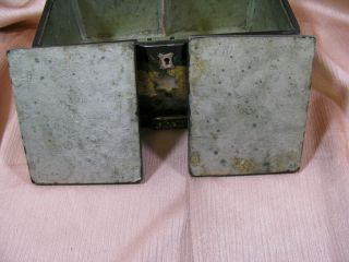 Victorian Era Paper Mache & MOP Tea Caddy 2 Bins w/Lids 8.  75 