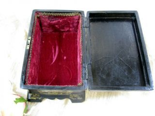 Victorian Era Paper Mache & MOP Tea Caddy/Casket Box 8.  75 