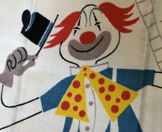 Vintage 50s 60s Circus Clown Curtains Mid Century Modern Retro Textile Apolinar 10