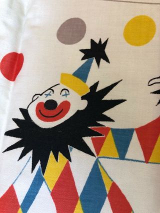 Vintage 50s 60s Circus Clown Curtains Mid Century Modern Retro Textile Apolinar 2