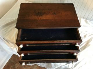 Antique Mahogany CLARKS Sewing 3 Drawer Spool Cabinet Store Counter Display 6