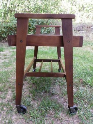 Vintage Mid Century Modern Rolling Bar Tea Serving Cart Tiered Stand Table 60 ' s 7