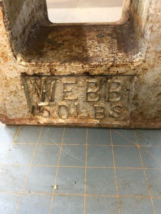 Antique 50 lbs pound WEBB Standard scale weight,  door stop etc.  Very Old 2