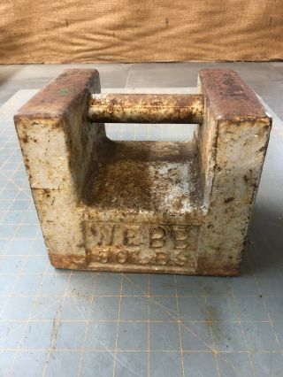 Antique 50 lbs pound WEBB Standard scale weight,  door stop etc.  Very Old 5