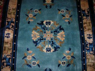 VINTAGE 1960 ' S TOP NOTCH CHINESE ART DECO RUG 3X5 2