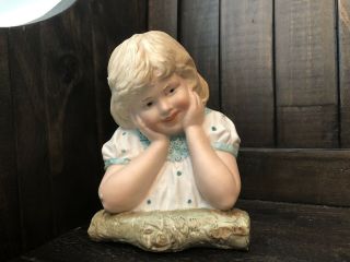 Charming Rare Antique Bisque German Gebruder Heubach Piano Baby Figure Doll